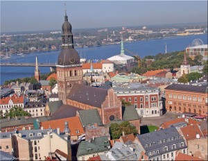 Riga Open will be played in Riga. The photo is of the Riga Old Town with the Cathedral in the center