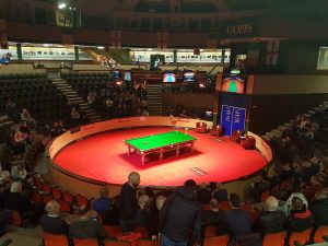 Photo of a Snooker table in the middle of the arena at Goffs bloodstock auction
